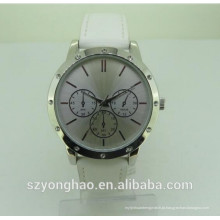 Relógio google de pulso de quartzo do Japão com design personalizado de luxo e pulseira de couro